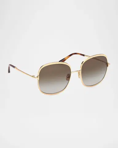 Tom Ford Sofia 57mm Metal Round Sunglasses | Thumbnail 2
