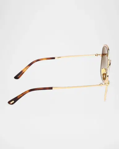 Tom Ford Sofia 57mm Metal Round Sunglasses | Thumbnail 3