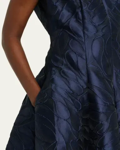 Talbot Runhof Cap-Sleeve Abstract-Jacquard Midi Dress | Thumbnail 5 Talbot Runhof Cap-Sleeve Abstract-Jacquard Midi Dress | Thumbnail 5