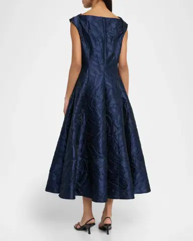 Talbot Runhof Cap-Sleeve Abstract-Jacquard Midi Dress | Thumbnail 7 Talbot Runhof Cap-Sleeve Abstract-Jacquard Midi Dress | Thumbnail 7