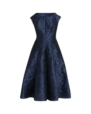 Talbot Runhof Cap-Sleeve Abstract-Jacquard Midi Dress | Thumbnail 1 Talbot Runhof Cap-Sleeve Abstract-Jacquard Midi Dress | Thumbnail 1