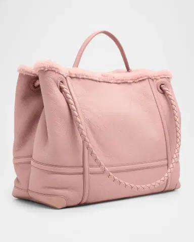 Bottega Veneta Andiamo Shearling-Trim Leather Top-Handle Bag | Thumbnail 2 Bottega Veneta Andiamo Shearling-Trim Leather Top-Handle Bag | Thumbnail 2