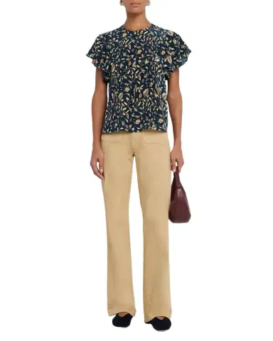 Ulla Johnson Adoni Flutter-Sleeve Batik Silk Top | Thumbnail 1
