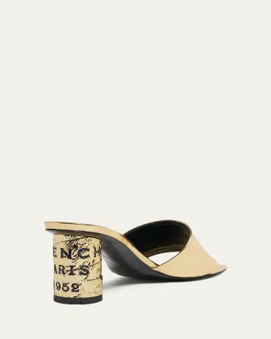 Givenchy 65mm Logo Heel Metallic Leather Mule Sandals | Thumbnail 4 Givenchy 65mm Logo Heel Metallic Leather Mule Sandals | Thumbnail 4