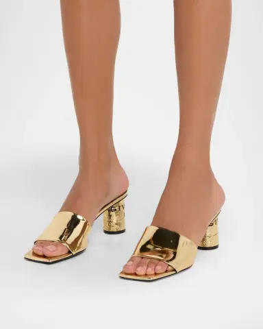 Givenchy 65mm Logo Heel Metallic Leather Mule Sandals | Thumbnail 6 Givenchy 65mm Logo Heel Metallic Leather Mule Sandals | Thumbnail 6