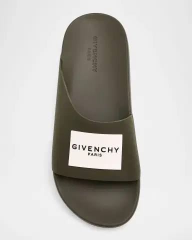 Givenchy Men's Label Slide Flat Rubber Sandals | Thumbnail 3 Givenchy Men's Label Slide Flat Rubber Sandals | Thumbnail 3