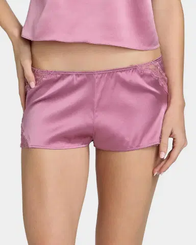 Kiki De Montparnasse Lace-Trim Silk Charmeuse Tap Shorts | Thumbnail 3 Kiki De Montparnasse Lace-Trim Silk Charmeuse Tap Shorts | Thumbnail 3