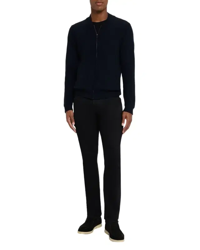 Men 's Merino Wool Rib Full-Zip weater