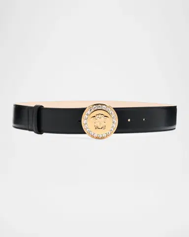 Versace La Medusa Embellished Leather Belt | Thumbnail 3