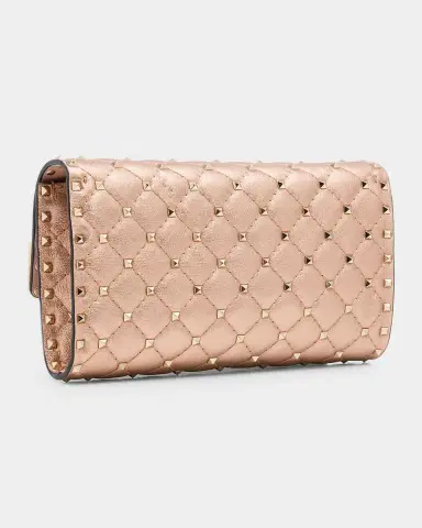 Valentino Garavani Rockstud Spike Metallic Calfskin Clutch Bag | Thumbnail 2 Valentino Garavani Rockstud Spike Metallic Calfskin Clutch Bag | Thumbnail 2