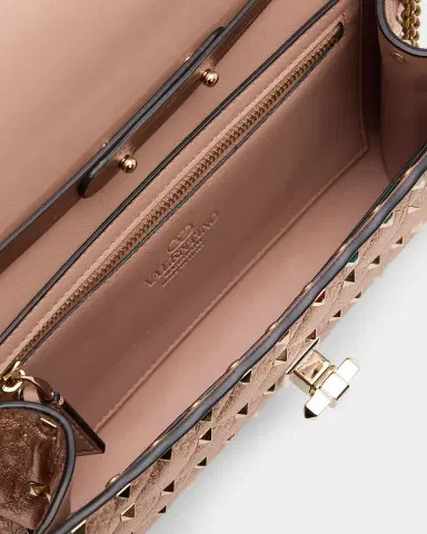 Valentino Garavani Rockstud Spike Metallic Calfskin Clutch Bag | Thumbnail 3 Valentino Garavani Rockstud Spike Metallic Calfskin Clutch Bag | Thumbnail 3
