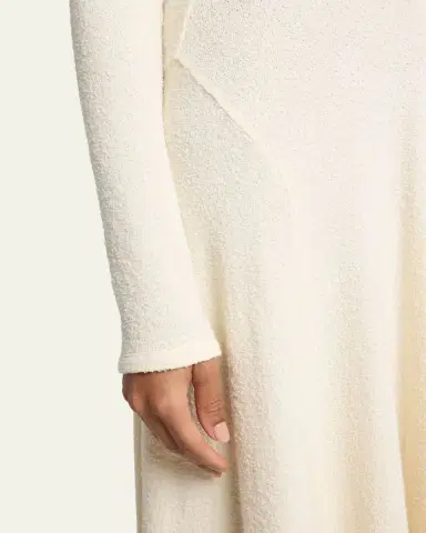 Isabel Marant Flora Ruched Boucle Long-Sleeve Midi Dress | Thumbnail 5 Isabel Marant Flora Ruched Boucle Long-Sleeve Midi Dress | Thumbnail 5