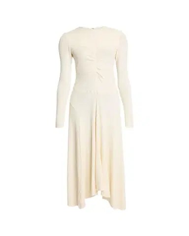 Isabel Marant Flora Ruched Boucle Long-Sleeve Midi Dress | Thumbnail 1 Isabel Marant Flora Ruched Boucle Long-Sleeve Midi Dress | Thumbnail 1