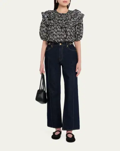 Ulla Johnson The Agatha Straight-Leg Pintuck Jeans | Thumbnail 2 Ulla Johnson The Agatha Straight-Leg Pintuck Jeans | Thumbnail 2