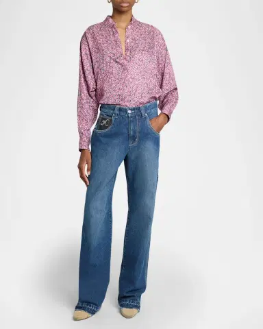 Isabel Marant Harlow Floral Button-Front Blouse | Thumbnail 2 Isabel Marant Harlow Floral Button-Front Blouse | Thumbnail 2