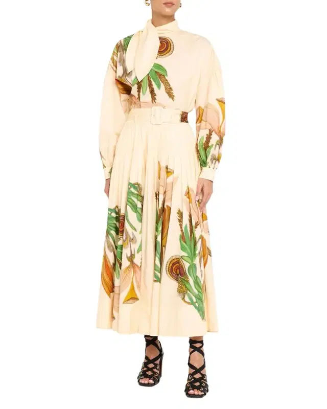 Filagree Printed Midi Skirt