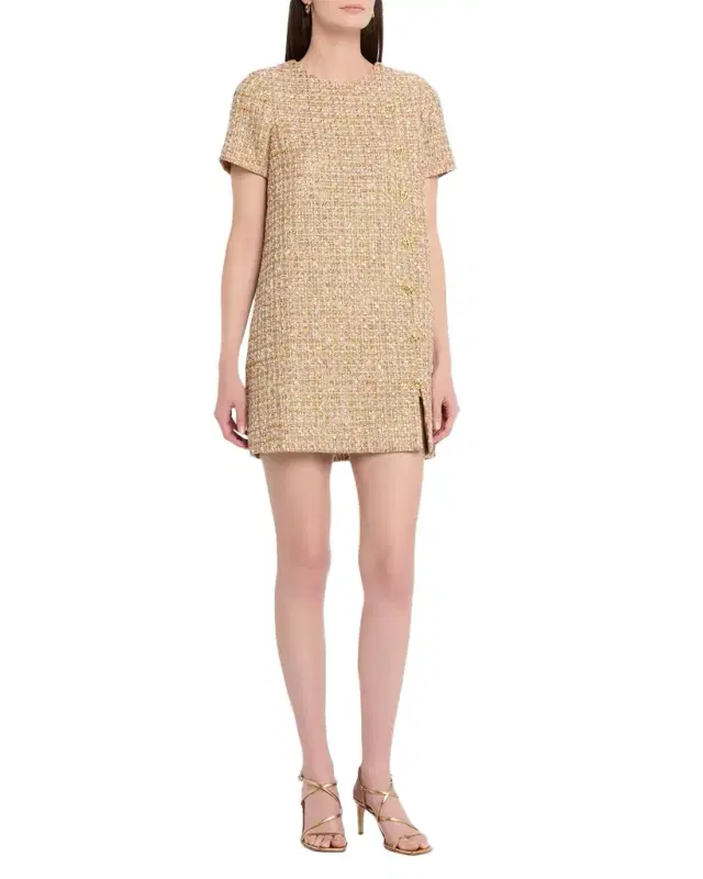 Mestiza New York Isolde Metallic Tweed Mini Dress