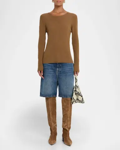 Majestic Filatures Cashmere Rib Knit Crewneck Sweater | Thumbnail 2 Majestic Filatures Cashmere Rib Knit Crewneck Sweater | Thumbnail 2