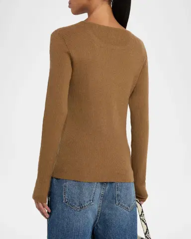 Majestic Filatures Cashmere Rib Knit Crewneck Sweater | Thumbnail 3 Majestic Filatures Cashmere Rib Knit Crewneck Sweater | Thumbnail 3