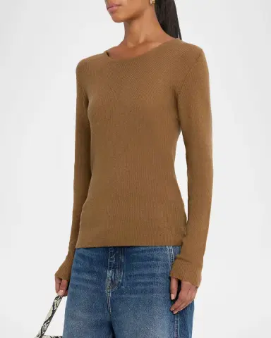 Majestic Filatures Cashmere Rib Knit Crewneck Sweater | Thumbnail 4 Majestic Filatures Cashmere Rib Knit Crewneck Sweater | Thumbnail 4