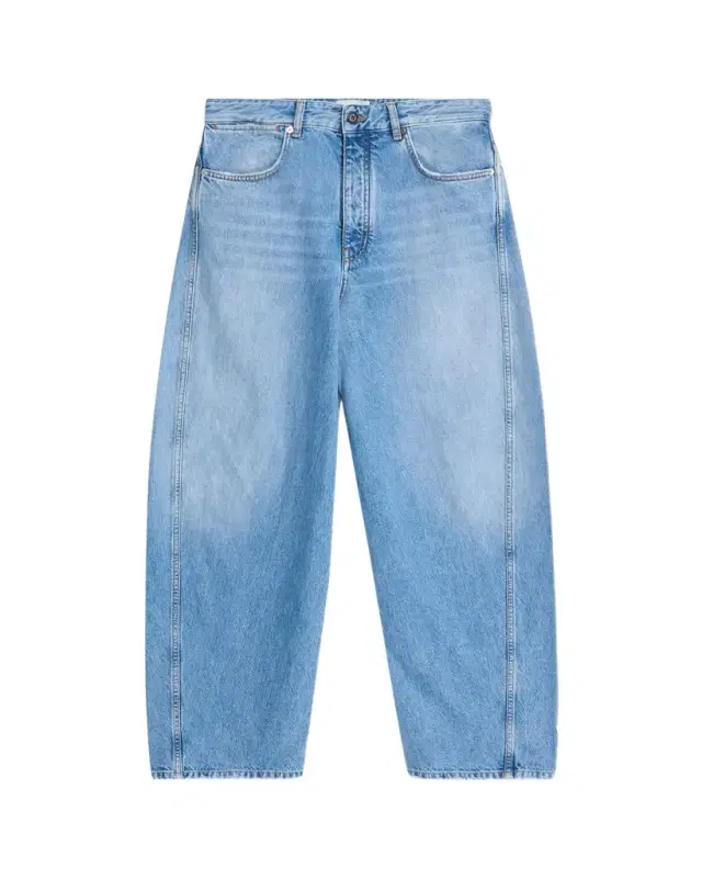 Men's Stone-Washed Barrel-Leg Jeans