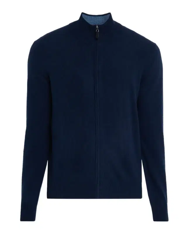 Men 's Recycled Cashmere Full-Zip Sweater