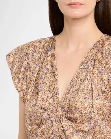 Isabel Marant Lonea Draped Floral Silk Jacquard Top | Thumbnail 9 Isabel Marant Lonea Draped Floral Silk Jacquard Top | Thumbnail 9