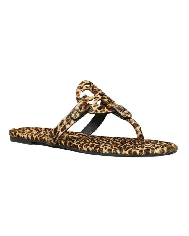 Tory Burch Miller Leopard-Printed Calf Hair Sandals