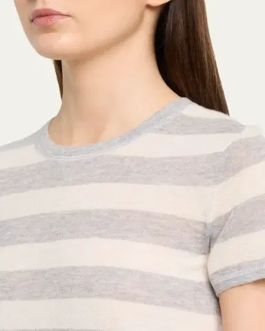 MAJESTIC FILATURES Machine Washable Cashmere Striped T-Shirt | Thumbnail 5 MAJESTIC FILATURES Machine Washable Cashmere Striped T-Shirt | Thumbnail 5