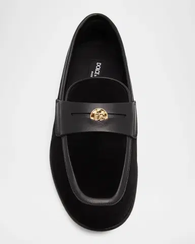 Dolce & Gabbana Men's Split Calfskin Penny Loafers | Thumbnail 3 Dolce & Gabbana Men's Split Calfskin Penny Loafers | Thumbnail 3