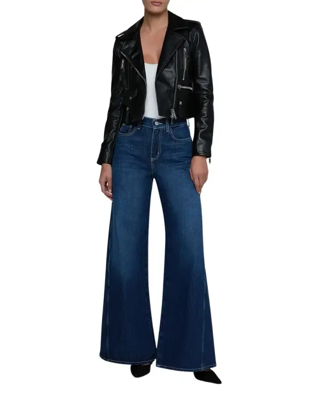 L 'Agence Blakely Leather Biker Jacket