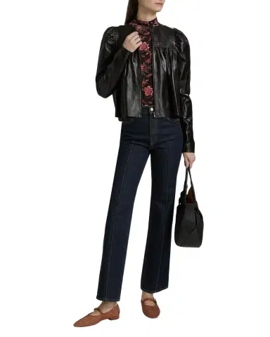 Ulla Johnson Anouk Puff-Sleeve Nappa Leather Jacket | Thumbnail 1