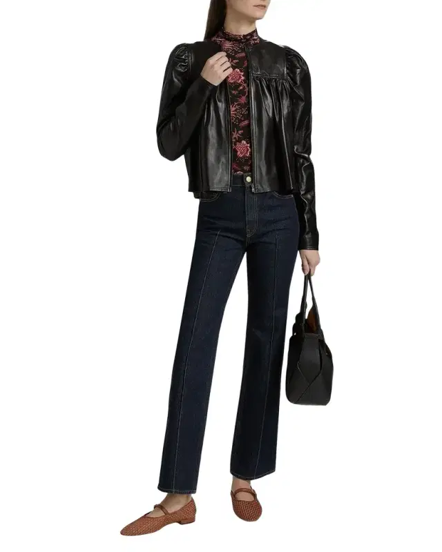 Ulla Johnson Anouk Puff-Sleeve Nappa Leather Jacket