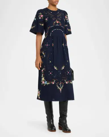 Sea Edwina Embroidered Midi Dress | Thumbnail 3 Sea Edwina Embroidered Midi Dress | Thumbnail 3