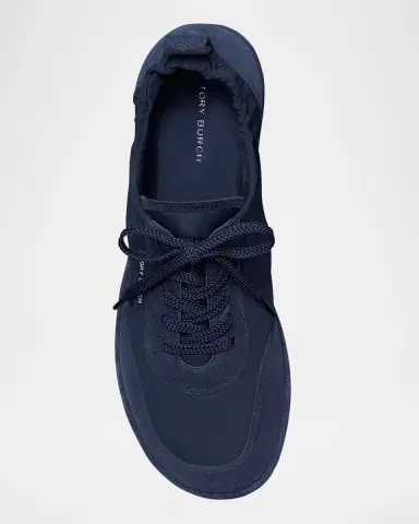 Tory Burch Ballet Suede and Nylon Low-Top Sneakers | Thumbnail 3