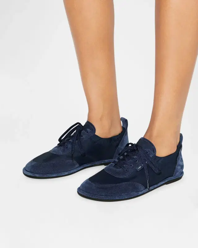 Ballet Suede and Nylon Low-Top Sneakers