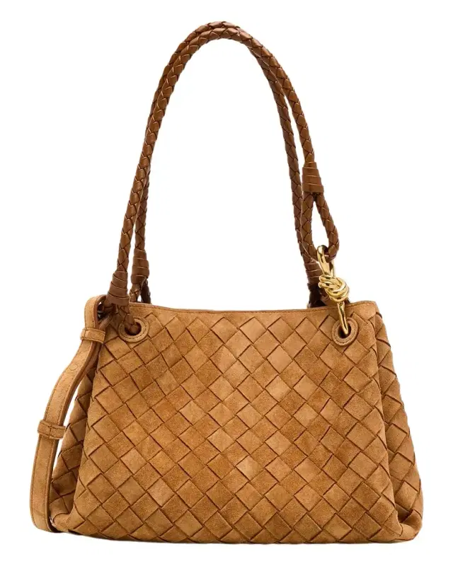 Parachute Suede Intrecciato Shoulder Bag