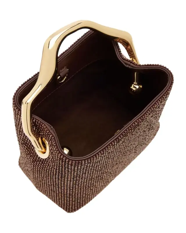 Cult Gaia Solene Mini Rhinestone Sculptural Top-Handle Bag