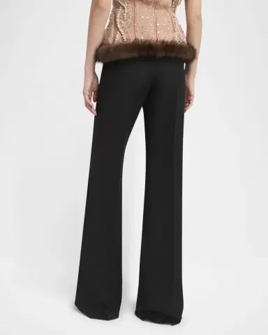 Valentino Garavani High-Rise Crepe Wide-Leg Pants | Thumbnail 2