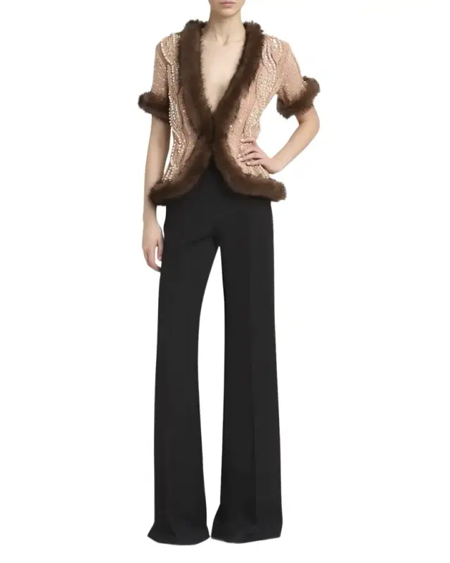 High-Rise Crepe Wide-Leg Pants