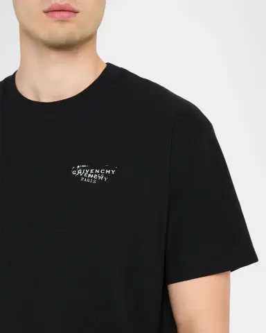 Givenchy Men's Cotton Logo tamp Print T-Shirt | Thumbnail 4 Givenchy Men's Cotton Logo tamp Print T-Shirt | Thumbnail 4