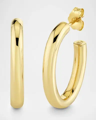 Sydney Evan 14K Yellow Gold Tube Hoop Earrings | Thumbnail 2