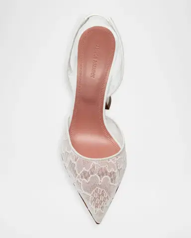 Amina Muaddi Holli Lace Slingback Pumps | Thumbnail 3 Amina Muaddi Holli Lace Slingback Pumps | Thumbnail 3