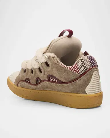 Lanvin Men's Curb Suede & Polyester Sneakers | Thumbnail 3