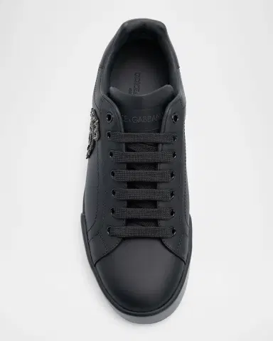 Dolce & Gabbana Men's Portofino Light Strobel Calfskin Low-Top Sneakers | Thumbnail 3 Dolce & Gabbana Men's Portofino Light Strobel Calfskin Low-Top Sneakers | Thumbnail 3