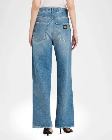 Dolce & Gabbana Crystal Embellished Straight-Leg Jeans | Thumbnail 2 Dolce & Gabbana Crystal Embellished Straight-Leg Jeans | Thumbnail 2