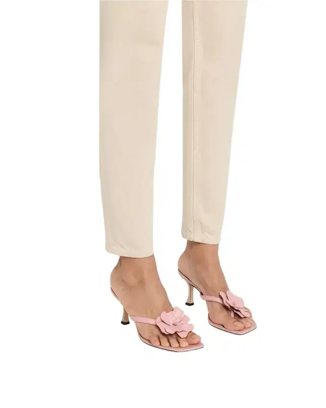 70mm Freja Flower Leather Sandals