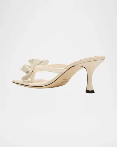 Jimmy Choo 70mm Freja Flower Leather Sandals | Thumbnail 4