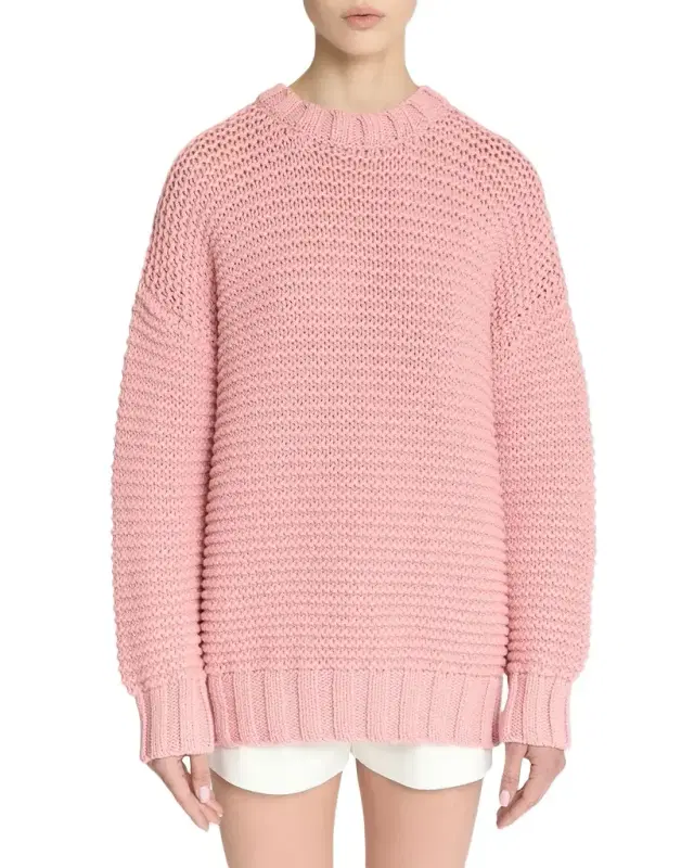 Emma Cashmere Chainette Knit Crewneck Sweater