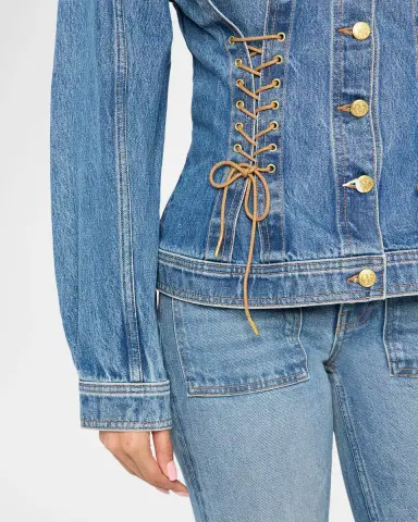 Ulla Johnson Naomi Lace-Up Denim Jacket | Thumbnail 4